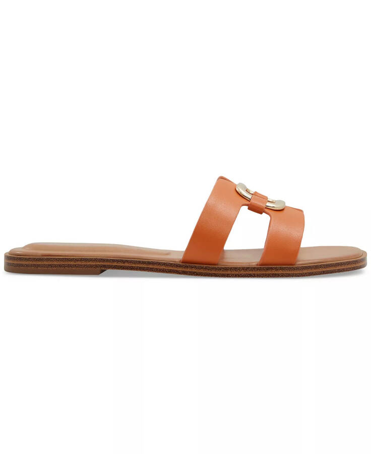 Women's Nydaokin Buckle Cutout Slip-On Flat Sandals Orange Smooth - 2