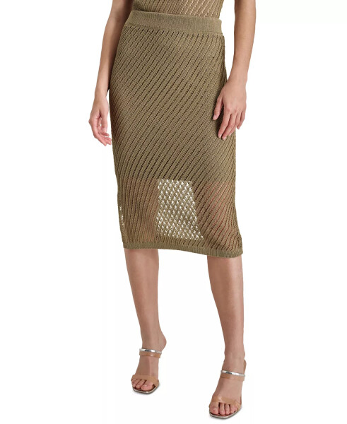 Women's Open-Stitch Pencil Skirt Light Beige - 1