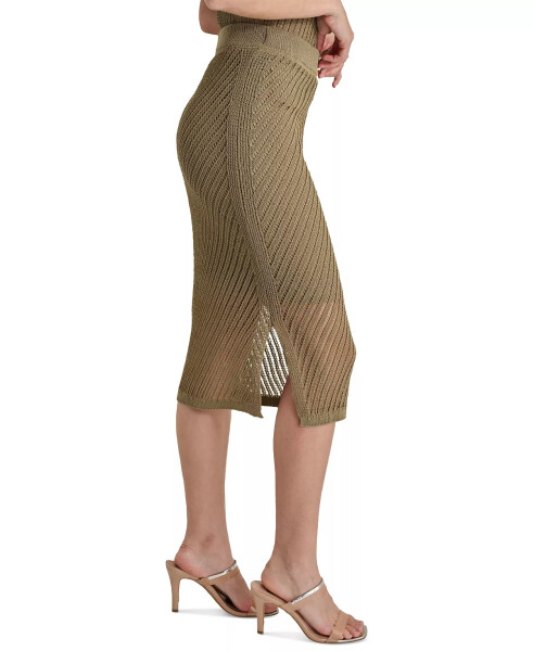 Women's Open-Stitch Pencil Skirt Light Beige - 3