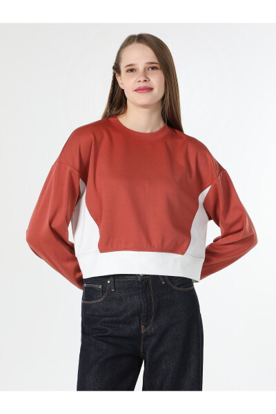 Women's Orange Sweatshirt, Regular Fit, Cl1062018 - 4