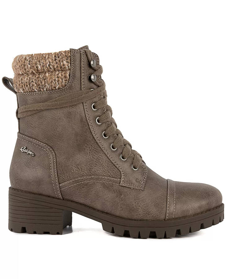 Women's Oraura Lace-Up Lug Sole Combat Booties Taupe - 2