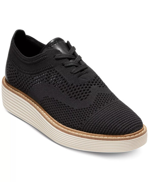 Women's OriginalGrand Stitchlite Platform Oxfords Black Knit - 1