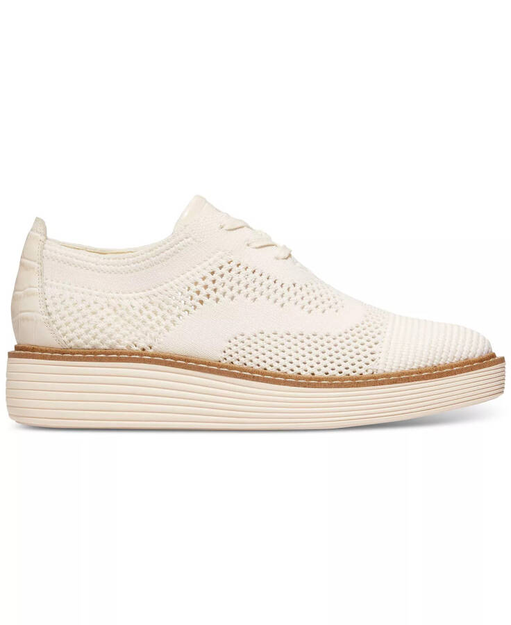 Women's OriginalGrand Stitchlite Platform Oxfords Ivory Knit, Croc Print, Sandollar - 2