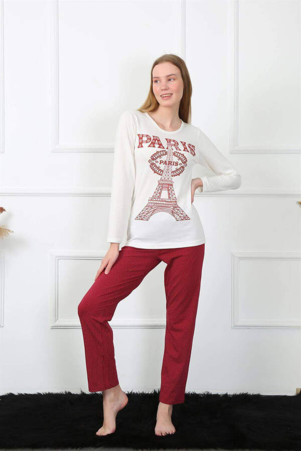 Women's Paris Cotton Long Sleeve Pajama Set 4139 - 2