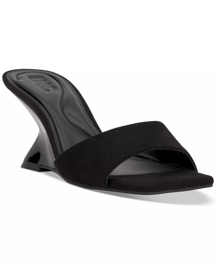 Women's Patrise Wedge Slide Sandals, Created for Modazone Black Micro - 1