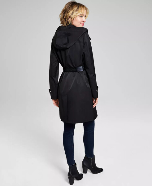 Women's Petite Hooded Belted Trench Coat, Created for Macy's Black - 2