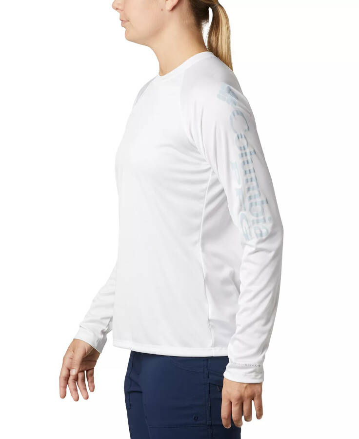 Women's PFG Tidal Tee II Omni-Shade™ T-Shirt White, Cirrus Grey Logo - 4