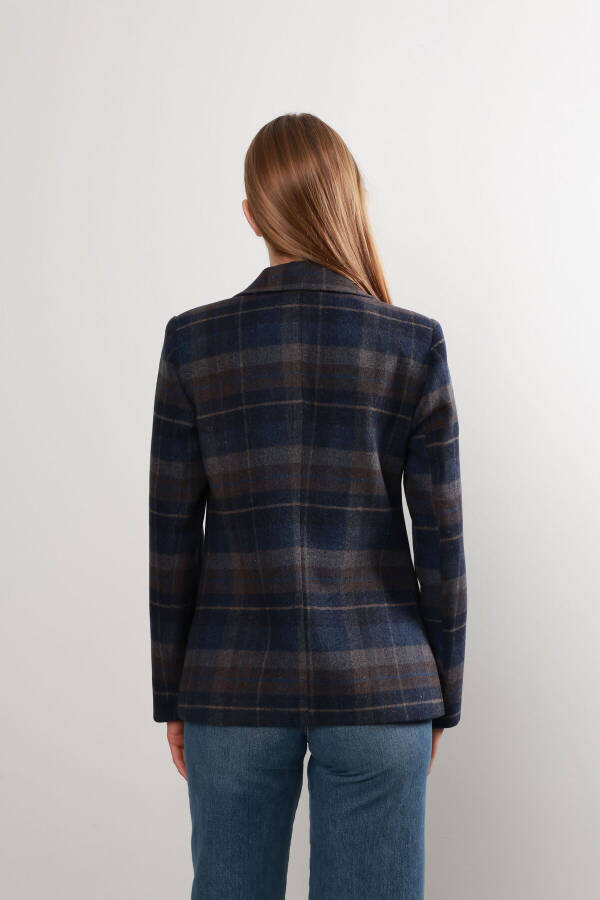 Women's Plaid Blazer Jacket - 4