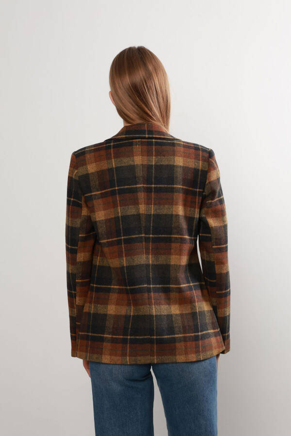 Women's Plaid Blazer Jacket - 3