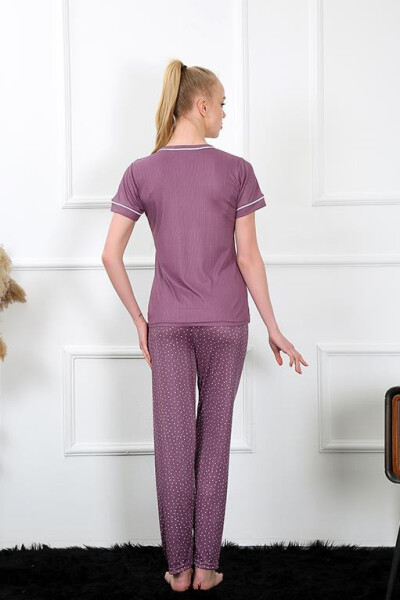 Women's Plum Short Sleeve Pajamas Suit 20388 - 4