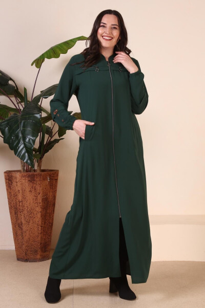 Women's Plus Size Kaftan Dress with Button Detail Sleeves for Summer - 9