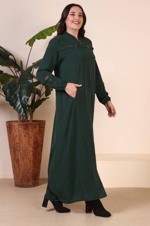 Women's Plus Size Kaftan Dress with Button Detail Sleeves for Summer - 14