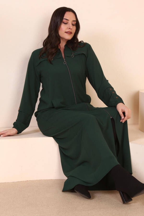 Women's Plus Size Kaftan Dress with Button Detail Sleeves for Summer - 16