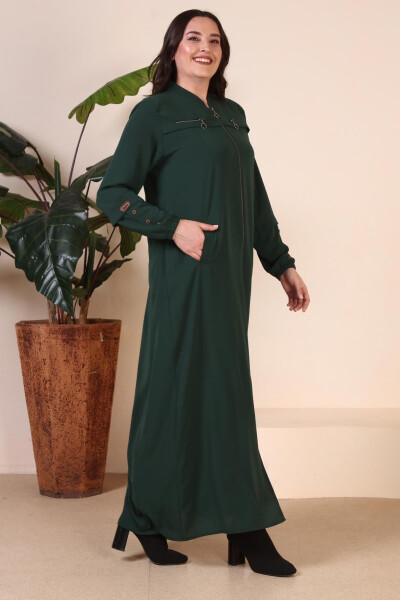 Women's Plus Size Kaftan Dress with Button Detail Sleeves for Summer - 6