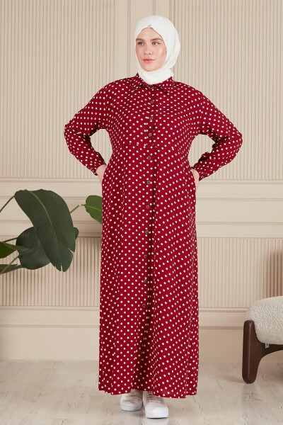 Women's Plus Size Polka Dot Dress - 7