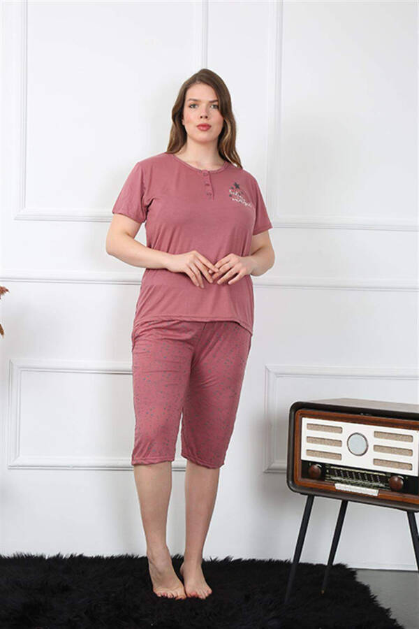 Women's Plus Size Viscon Capri Pajama Set 202201 - 1