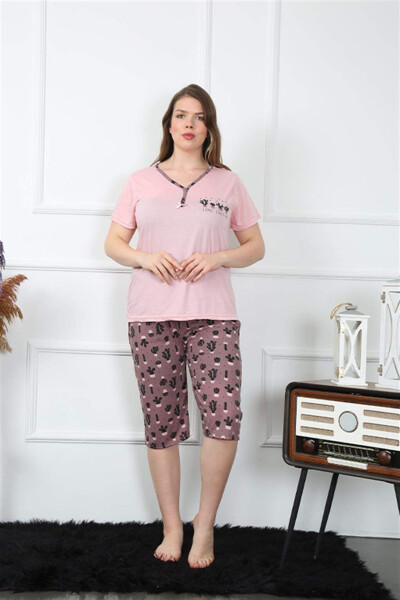 Women's Plus Size Viscon Capri Pajama Set 202202 - 1