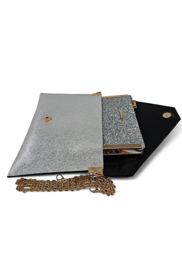 Women's Portfolio & Clutch Bag Set with Silver Stone Design (29 x 19) _(19 x 11) cm. - 7