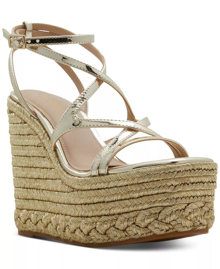 Women's Portofino Strappy Platform Wedge Sandals Champagne Metallic - 1