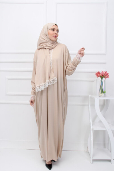 Women's Prayer Dress with Built-in Headscarf - 3