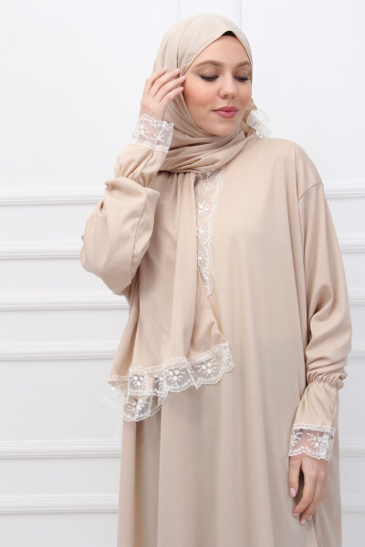 Women's Prayer Dress with Built-in Headscarf - 5