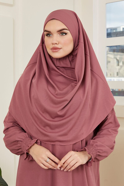 Women's Prayer Dress with Sleeve Detail, One-Piece with Built-in Headscarf - 6