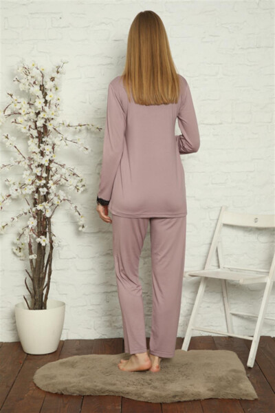 Women's Pregnant Postpartum Rose Dried Pajamas Set 45201 - 5