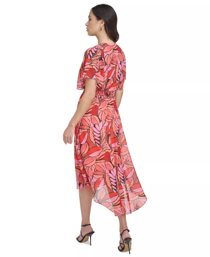 Women's Printed Batwing-Sleeve Midi Dress Pink Multi - 2