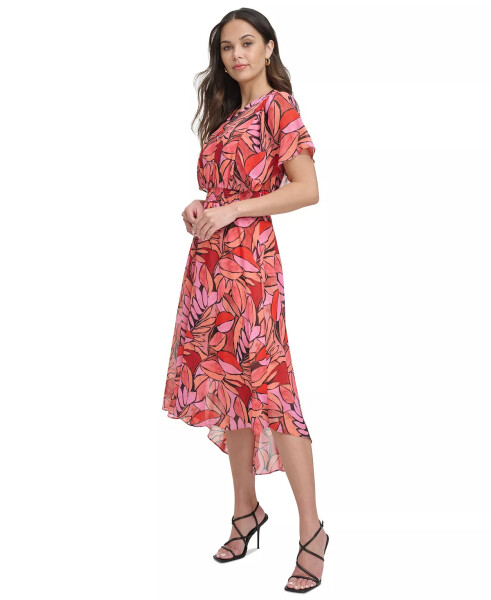 Women's Printed Batwing-Sleeve Midi Dress Pink Multi - 3