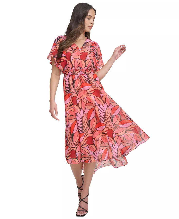 Women's Printed Batwing-Sleeve Midi Dress Pink Multi - 4