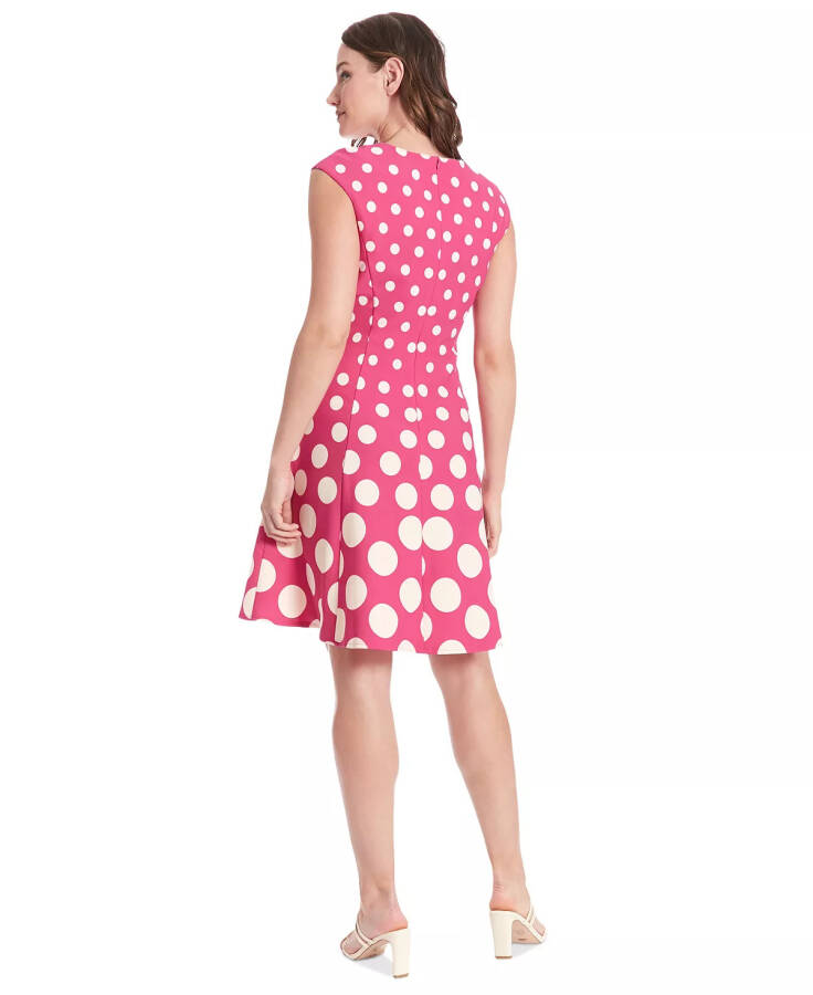 Women's Printed Fit & Flare Dress Pink Ivory - 2