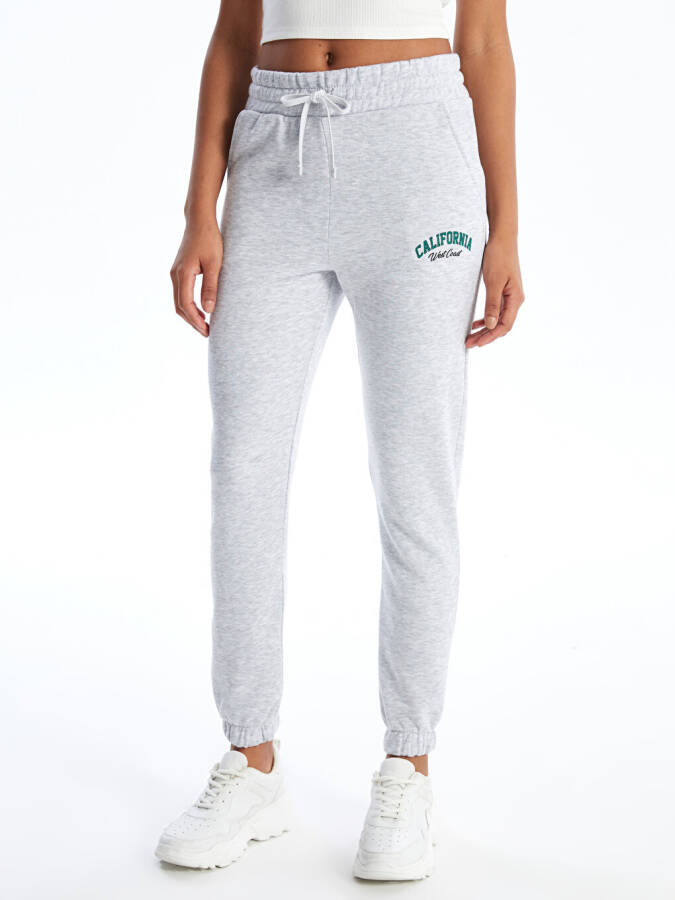 Women's Printed Jogger Sweatpants with Elastic Waistband - 2