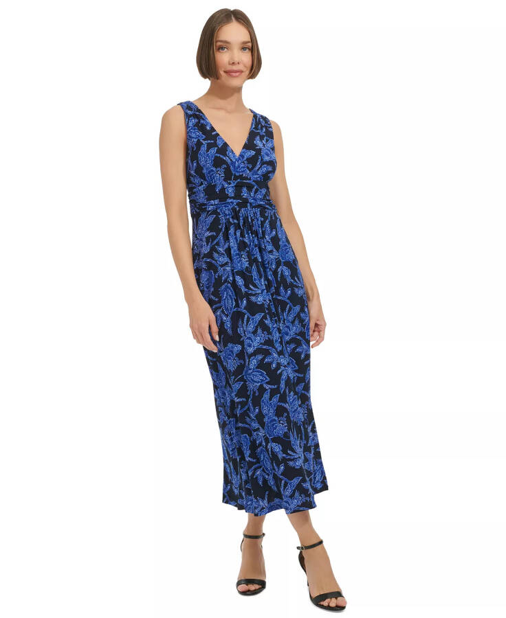 Women's Printed Ruched Midi Dress - 4