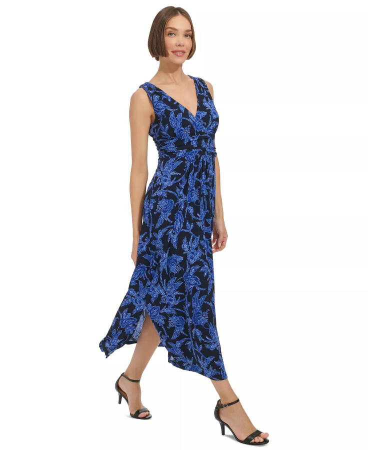 Women's Printed Ruched Midi Dress - 5