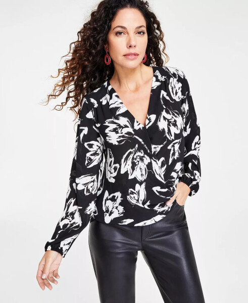 Women's Printed Surplice Top, Created for Modazone Hayden Garden - 4