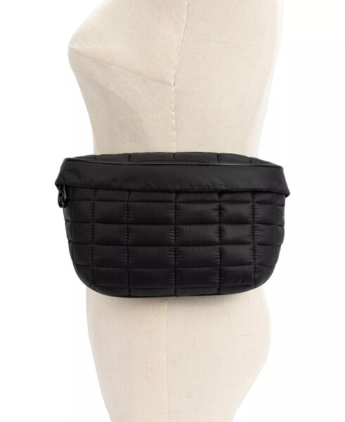 Women's Quilted Snap-Buckle Belt Bag Black - 8