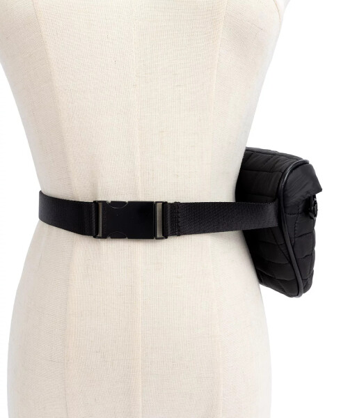 Women's Quilted Snap-Buckle Belt Bag Black - 10