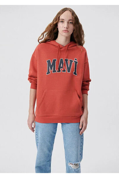 Women's Red M1600361-70459 Hooded Sweatshirt - 1