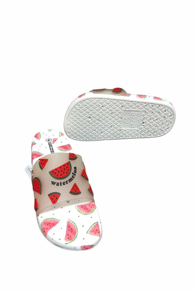 Women's Red Watermelon Pattern Embossed Ultra Slippers - 16