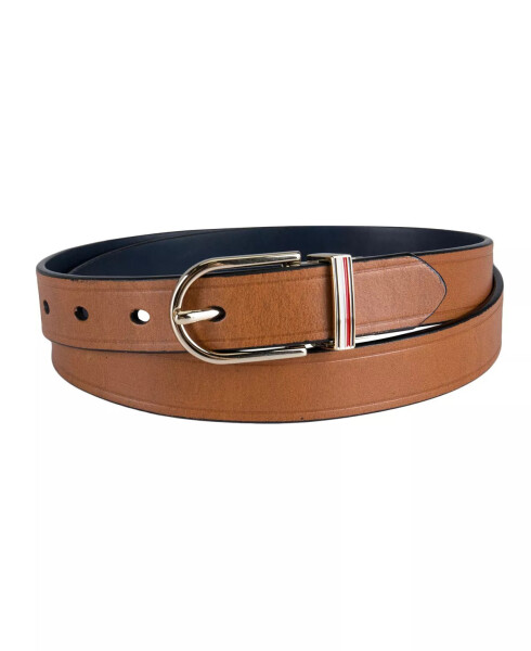 Women's Reversible Dress Casual Belt Tan, Navy - 1