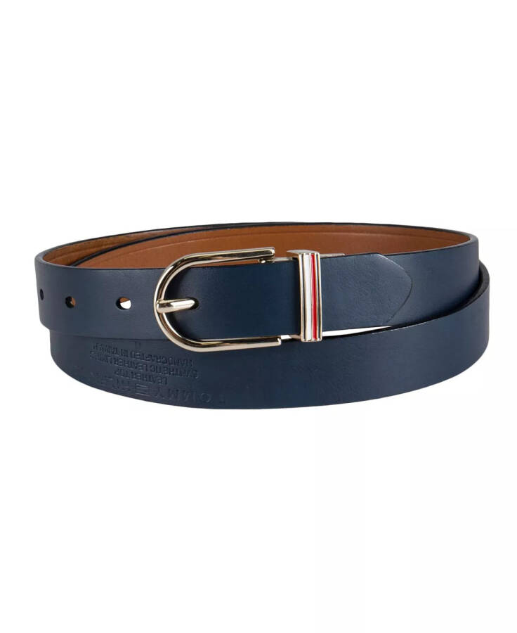 Women's Reversible Dress Casual Belt Tan, Navy - 2