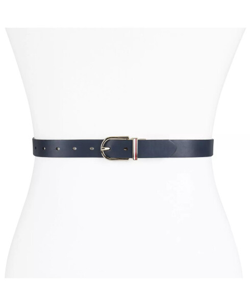 Women's Reversible Dress Casual Belt Tan, Navy - 7