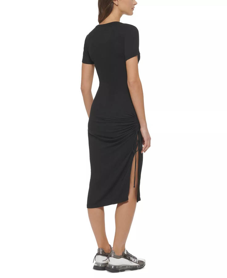 Women's Rib-Knit Bodycon Midi Dress Black - 2