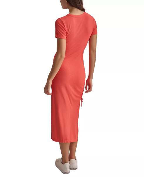 Women's Rib-Knit Bodycon Midi Dress Hot Coral - 2