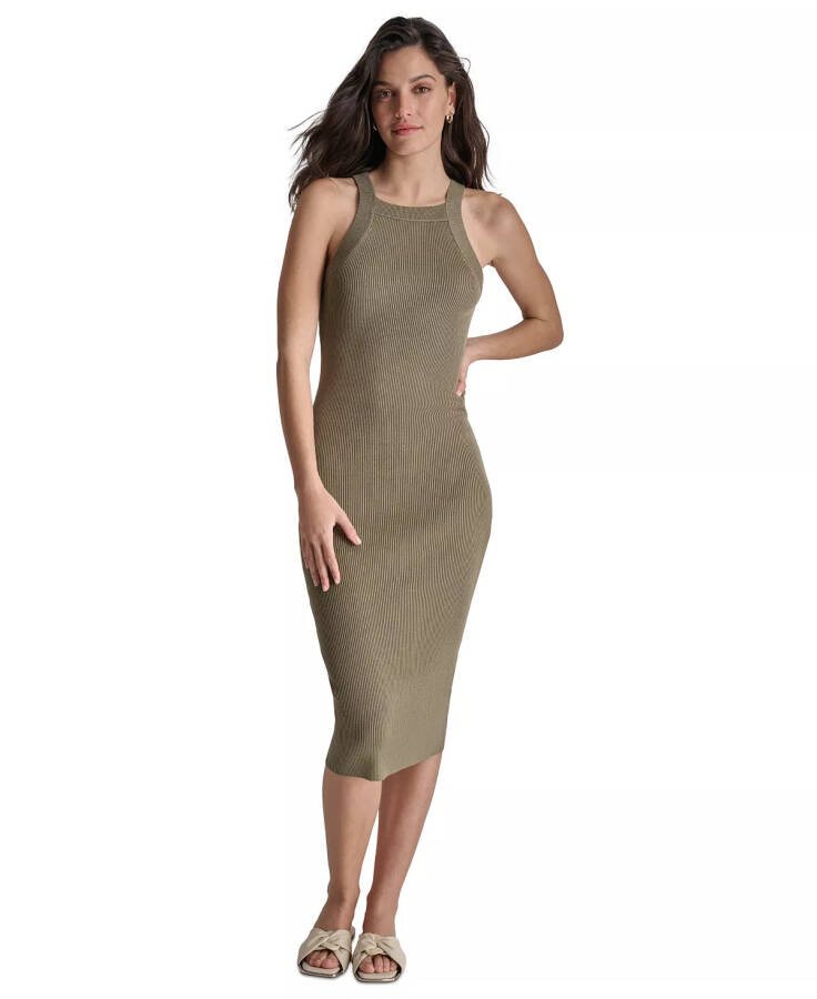 Women's Ribbed Knit Sleeveless Bodycon Dress FH3 - LT FATIGUE - 1