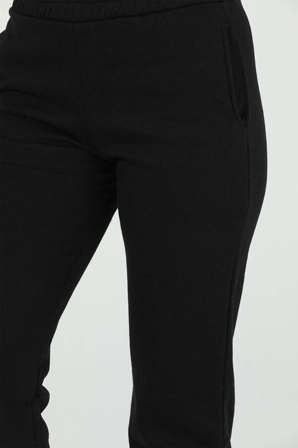 Women's Ribbed Tracksuit Bottoms with Fleece Lining - 7