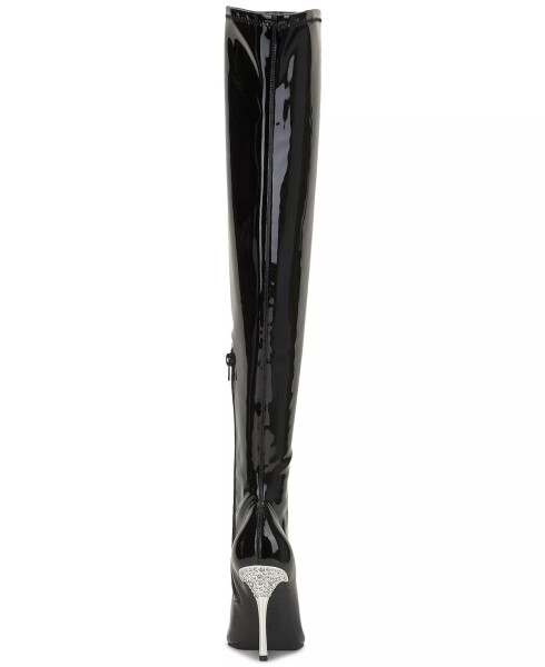 Women's Romina Embellished Pointed-Toe Over-The-Knee Boots, Created for Modazone Black Patent - 4