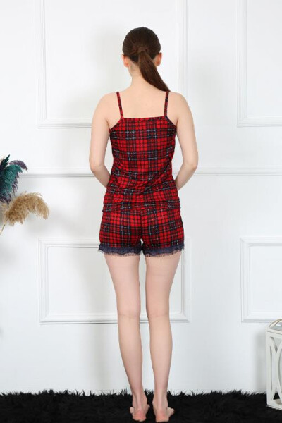 Women's Rope Strap Plaid Shorts Set 3599 - 4