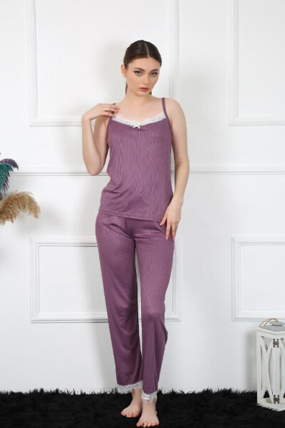 Women's Rope Strap Plum Pajamas Set 4136 - 1