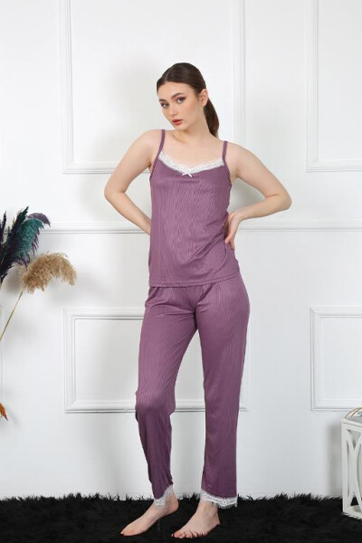 Women's Rope Strap Plum Pajamas Set 4136 - 2